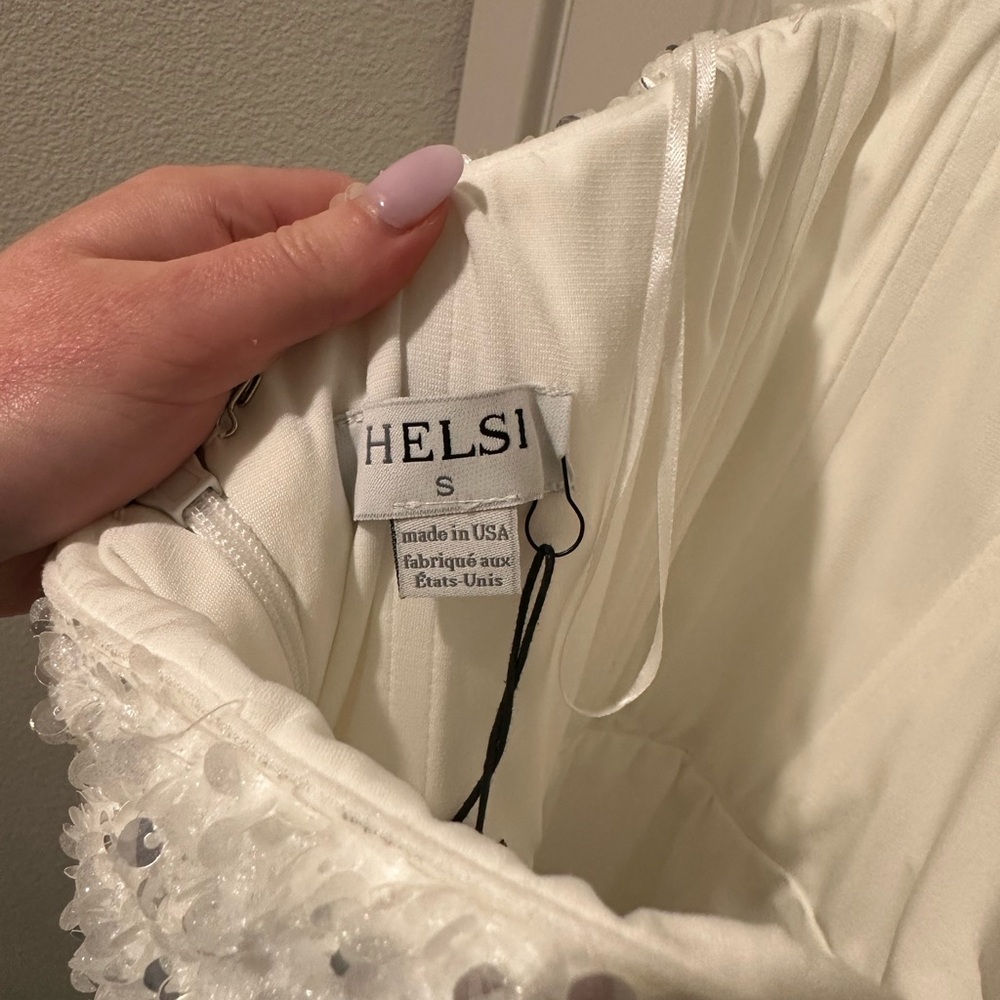 Helsi Liliana Sequin Floral Appliqué Strapless Cocktail Dress - Picture 6 of 8